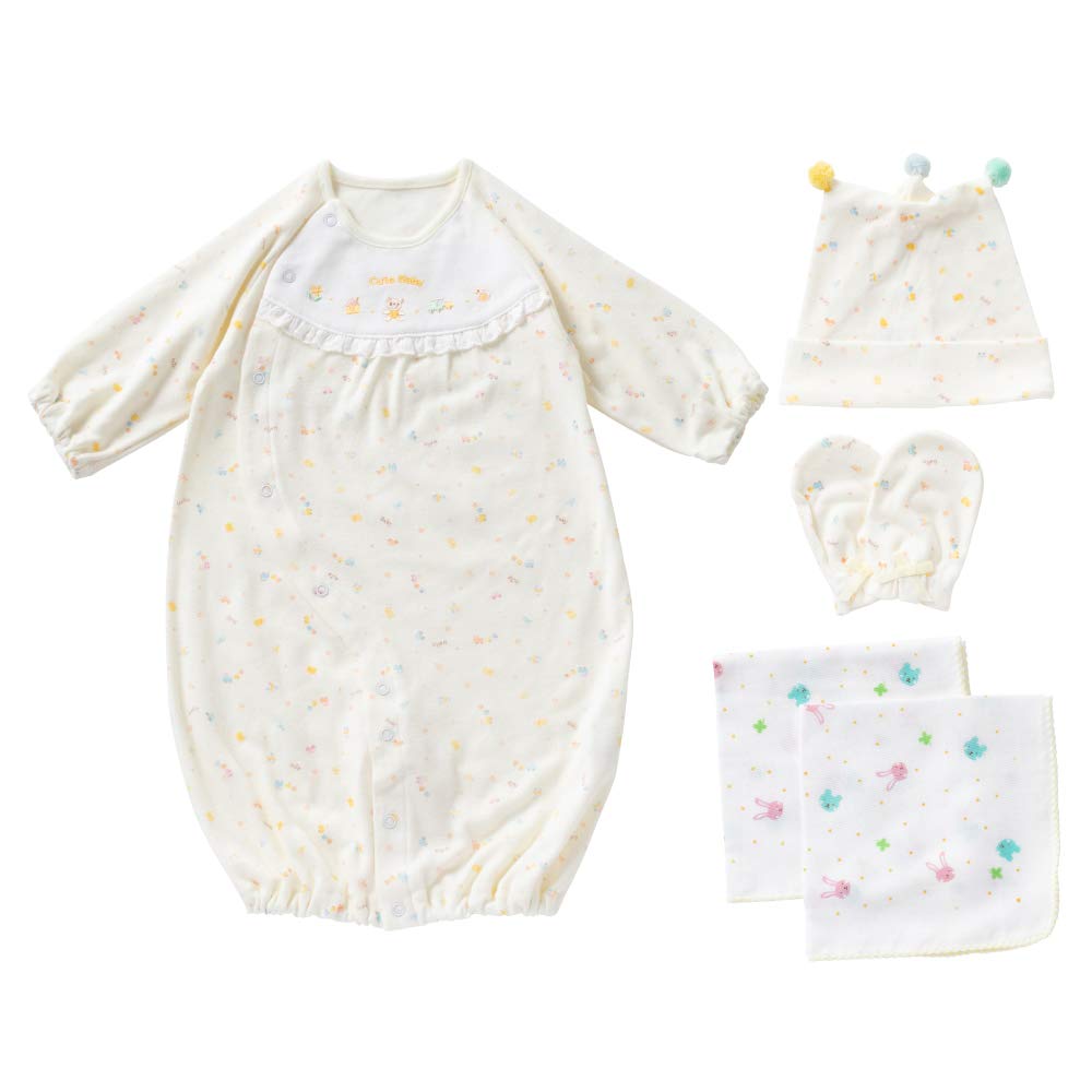 

Подарочный набор Cream de Coco для и включает в себя и марлевые милые пастельные детские вещи для мальчиков и готовые к носке сразу после изготовления для новорожденных с рисунком игрушек, кремовый