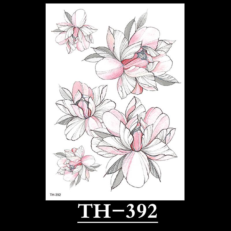 Flower Arm Tattoo Sticker, Half Arm Waterproof Tattoo Sticker, Sketch Line Tattoo Sticker Tattoo