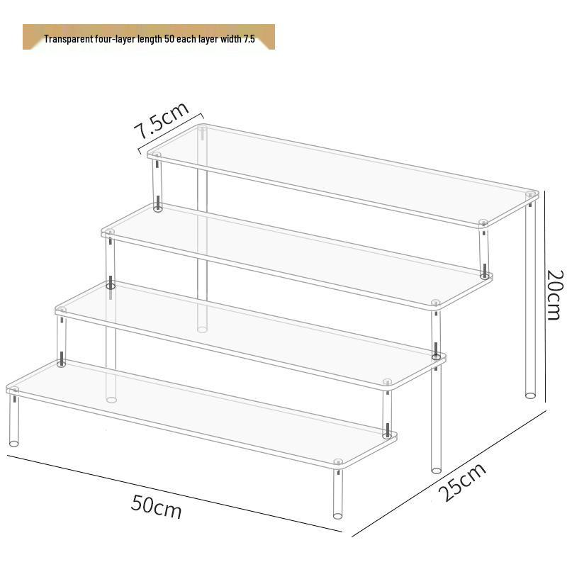 Acrylic Three-Tier Handheld Display Stand for Pop Mart Dolls, Jasmine Cosmetics, Wallets, and Jewelry