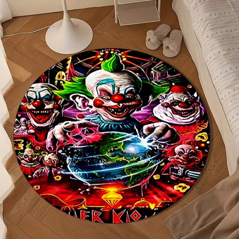 Clown Horror Round Rug for Livingroom,Bedroom, Palyroom, Chair Rug, Area Rug, Circle Carpet, Large Size Fan Christmas Gift