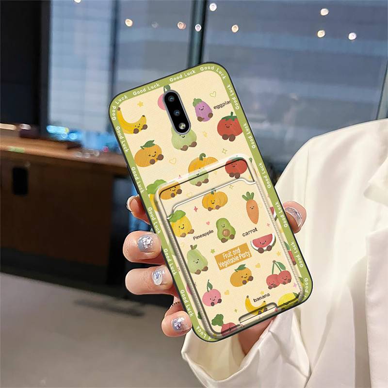 Cartoon Cute Phone Case For Nokia 2.3 Graffiti Card Bag Waterproof Fashion Design Dirt-resistant Card Slot Full Wrap TPU