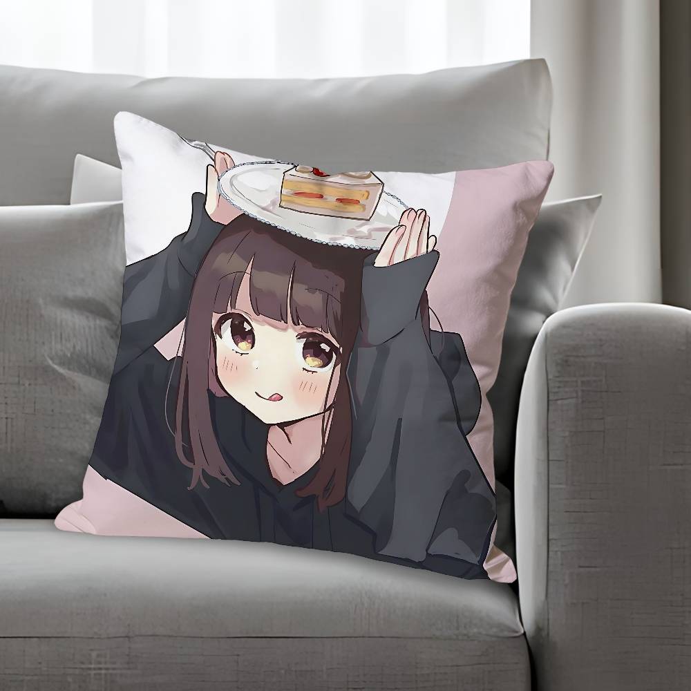 Cute MMenhera CChan Anime Celebrity Merchandise AllMatch Printed Pillow Case Sofa Car Office Room Decoration Protector