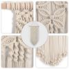 Macrame Wall Hanging Tapestry Handmade Bohemian Ethnic Chic Tapestry Boho Woven Wall Art Decor Beige Tassel Cotton Crochet