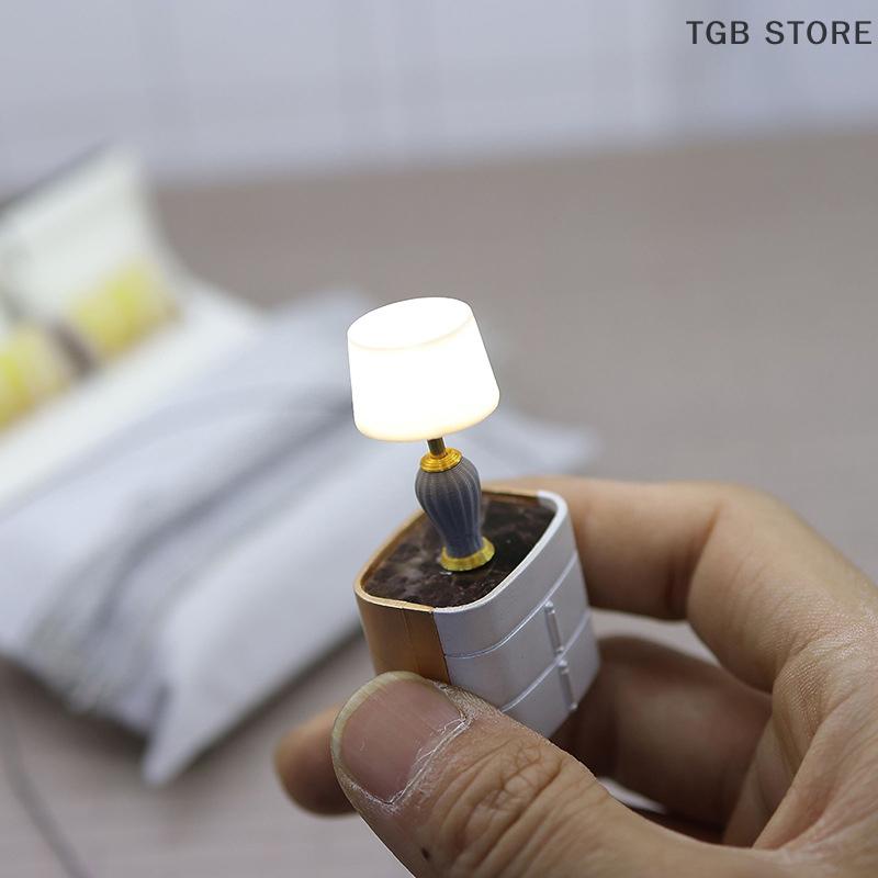 1:20 Mini Furniture Miniature Desk Table Lamp Model Dollhouse Children Baby Gift Toy Doll House DIY Accessories