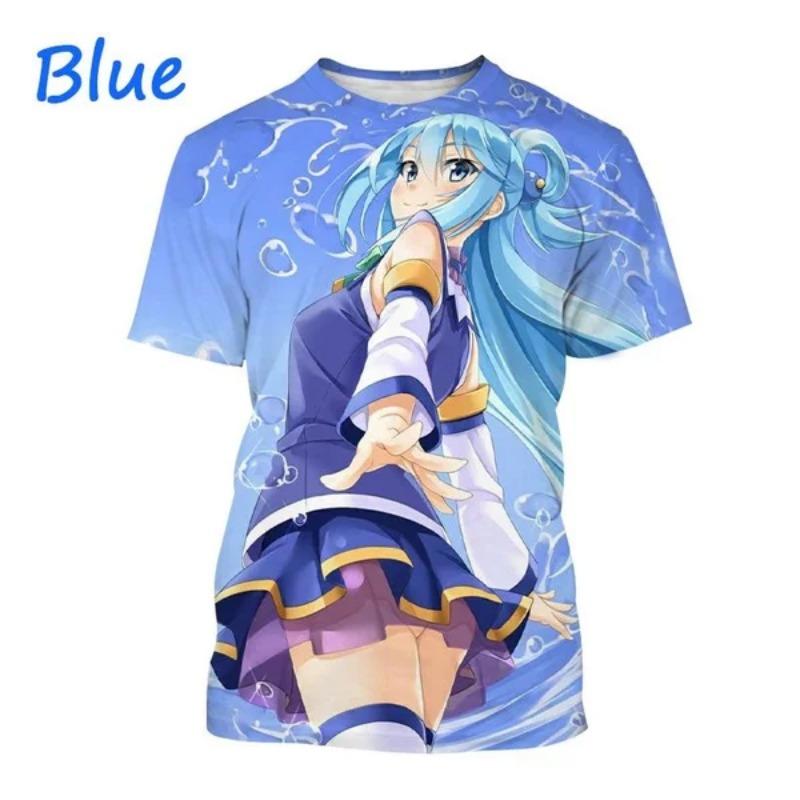 Letní Klasické Anime Pánské Ležérní Tričko Nové KonoSuba 3D Tištěné Osobnostní Street Harajuku Cool Krátký Rukáv Top