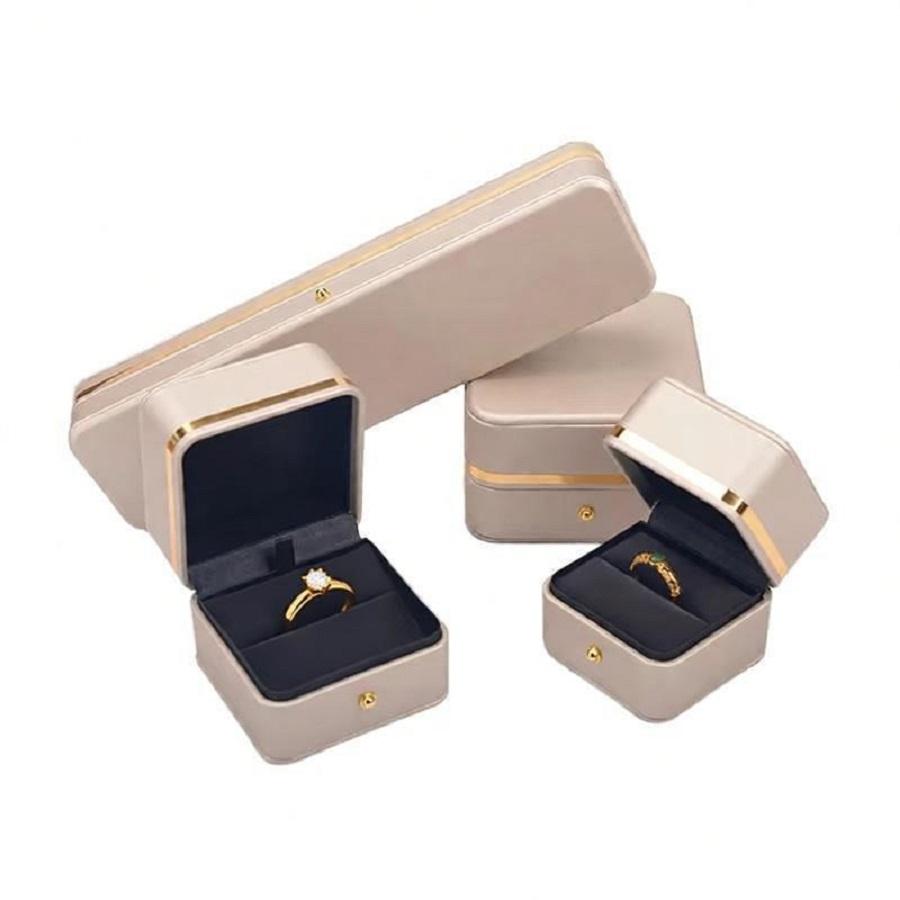Jeweler Package Box Luxury Jewelry Packaging Leather Jewelry Box Leather Wedding Ring Box Jewellery Box Packaging for Jewelry