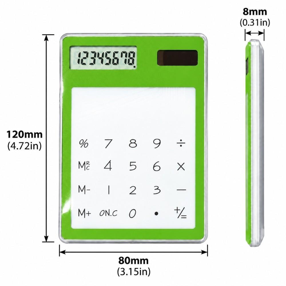 Slim Shape Touch Screen Calculator Clear Shell Transparent Calculator Office Supplies