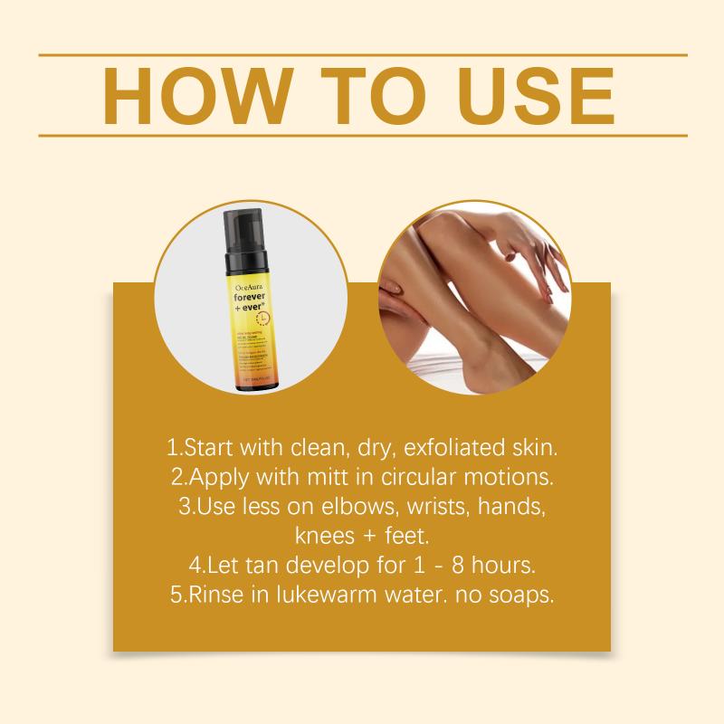 Oceaura Tanning Mousse Mild Long-Lasting Shine Body Skin Summer Sunless Tanning Mousse Body Care