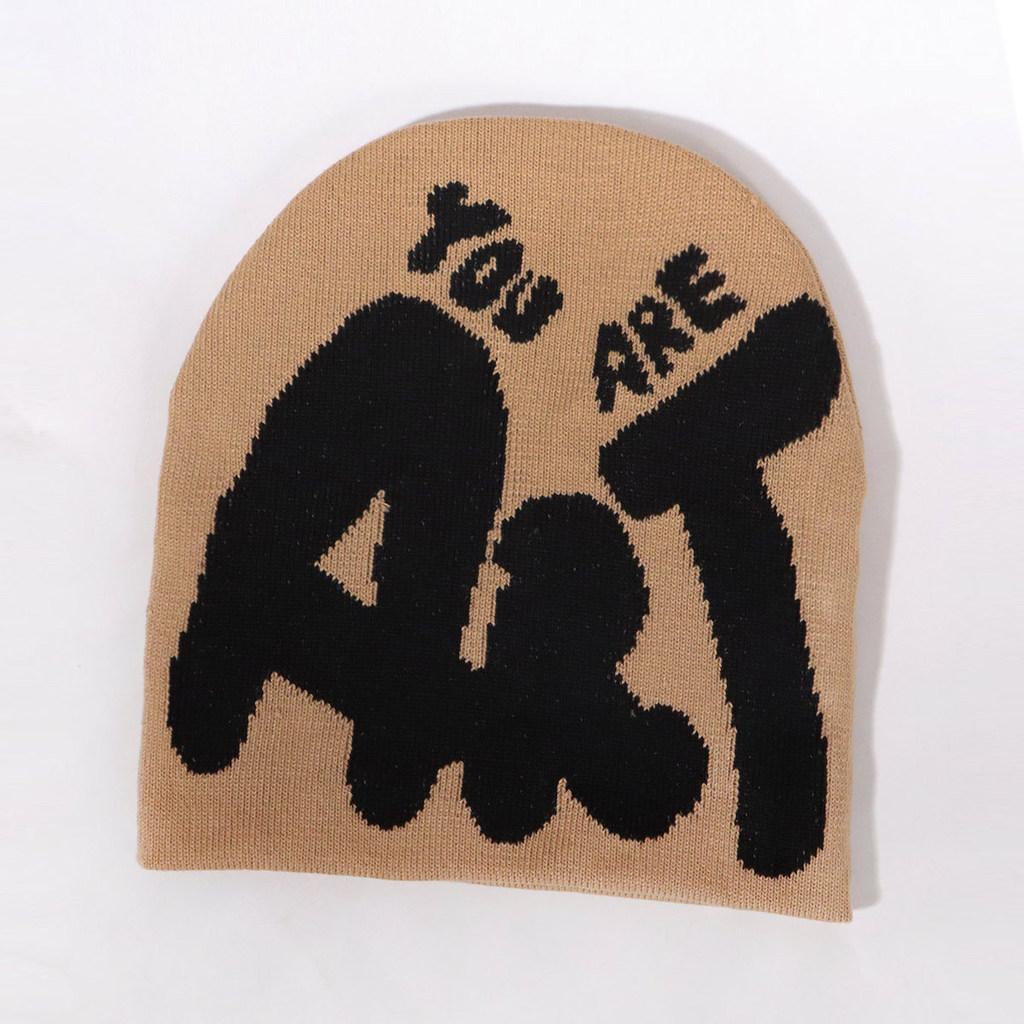 Knit Minimalist Hat With Alphabet Design For Men Women Winter Fashion Accessory