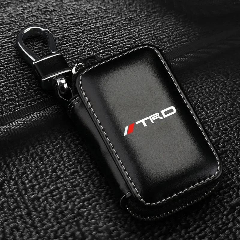 

1 шт. Кожаная эмблема Чехол для ключей автомобиля Брелок Молния Чехол для ключей Сумка Для TRD Toyota Camry 40 Corolla Auris Yaris Rav4 CHR Украсить