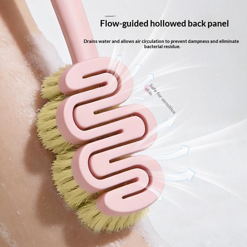 Long Handle Shower Back Brush With Soft Bristles Ergonomic Design For Daily Bathing Deep Exfoliating Skin Cleansing
