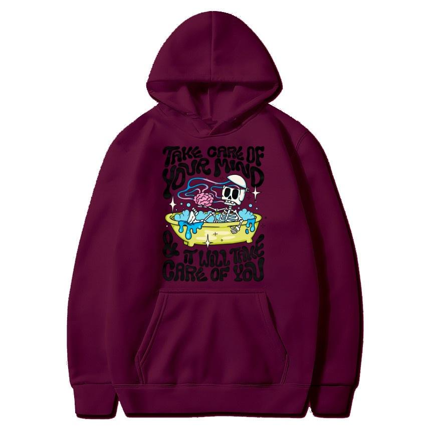 Take care of youth Graffiti Autumn winter hoodie hip-hop street college pullover fashionable casual warm hoodie holiday gift
