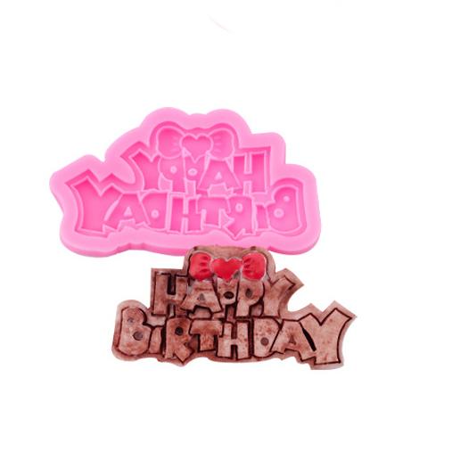 Happy Birthday Letters Silicone Mold Sugarcraft Gumpaste Fondant Chocolate Mould Birthday Cake Decorating Tools