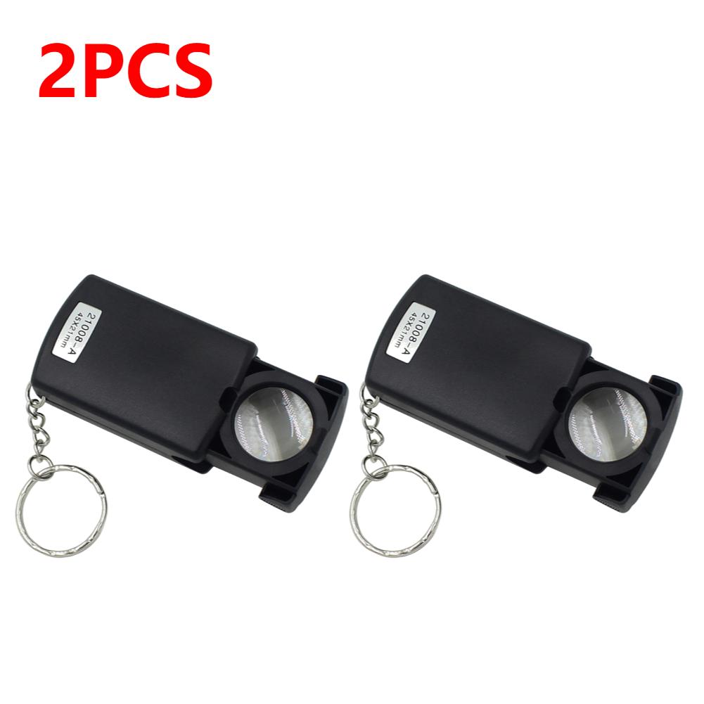 Pocket Foldable Magnifier 4X Pull-Out Magnifying Glass Illuminated Magnifiers With LED Light for Reading Jeweler Identification
