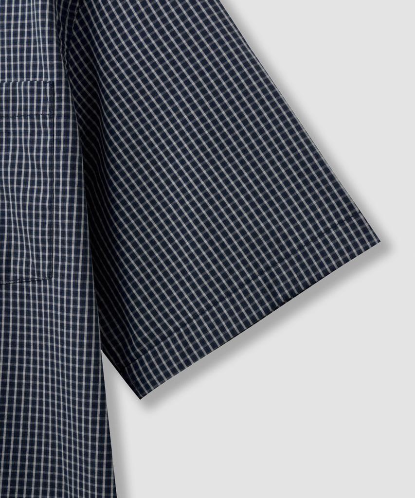 ASP Small Check Short Sleeve Shirt - Navy