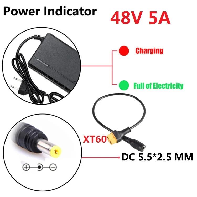 

Зарядное устройство 48В 72В 5А для литиевой батареи 54.6 84В 10 20S DC EU к XT60/ Anderson/ 5-в-1 Умная Интеллектуальная Быстрая Зарядка 48V 5A DC-XT60, 5A