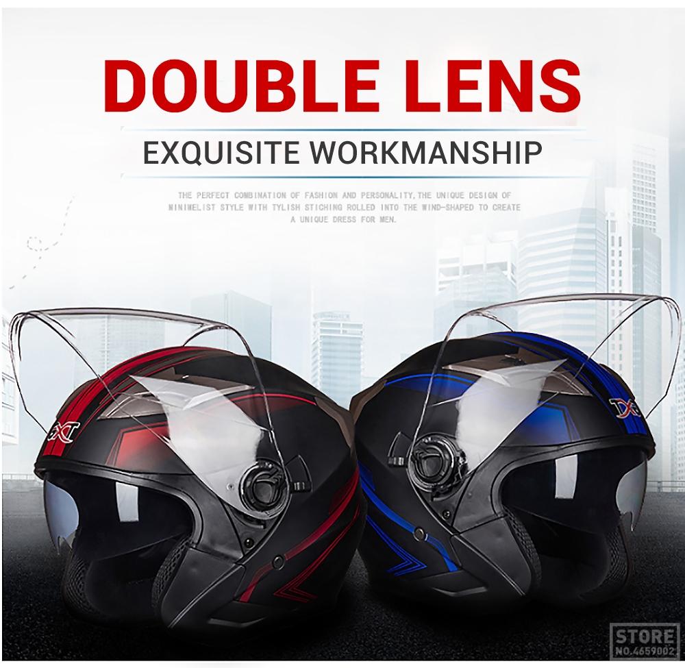 GXT Motorcycle Helmet Half Face ABS Motorbike Helmet Electric Safety Double Lens Helmet Moto Casque for Women/Men Casco Moto #
