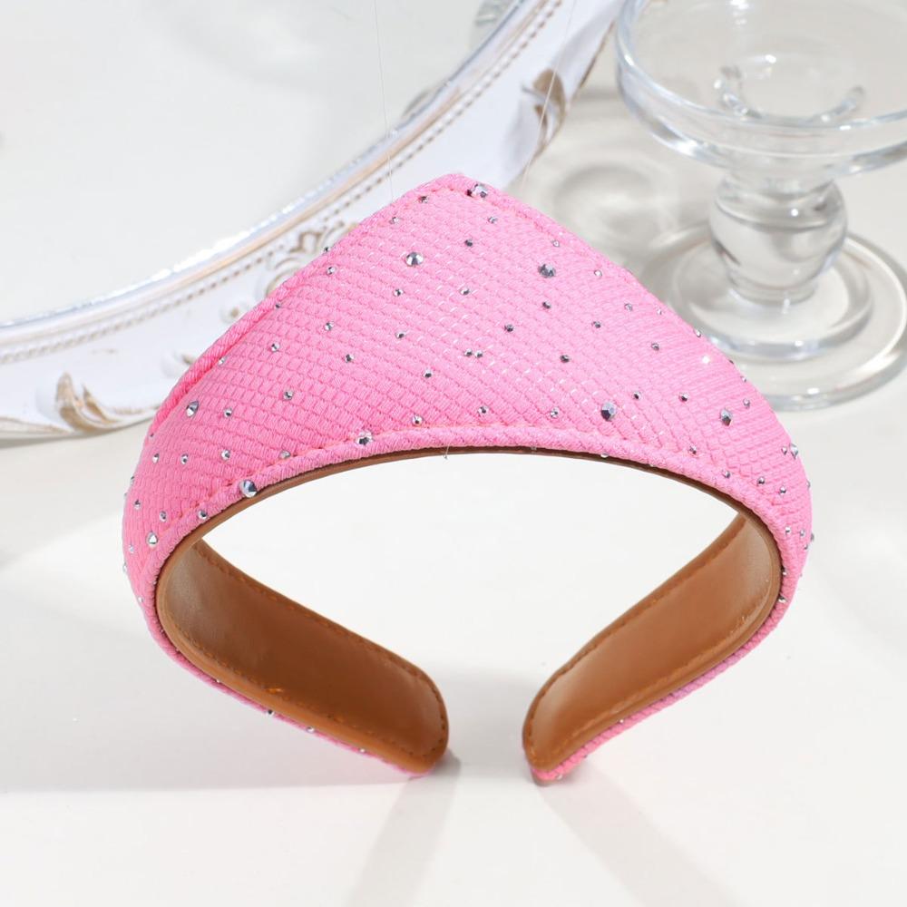 Klassieke Lederen Driehoekige Hoofdband Brede Rand Antislip Haarband V-Vorm Strass Hoofdband Bruiloft