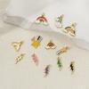 2 PCs Brass Charms 18K Gold Plated Colorful Enamel Cloud Meteor Lightning Weather Pendant For DIY Necklace Jewelry Making
