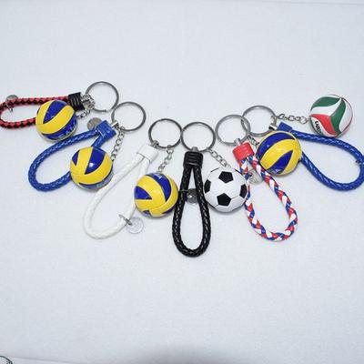 PVC Volleyball Keychain Ornaments Business Mini Ball Creative Cartoon Sports Car Keyring Bag Pendant Toy Boyfriend Gift Jewelry