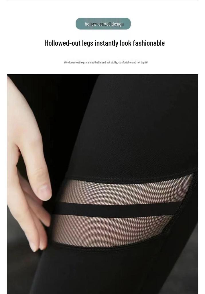 Women's High Waist Mesh Pocket Yoga Leggings - Summer, Spring, and Autumn Tummy Control and Hip-Lifting Pants