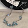 Blue Butterfly Moonstone Necklace - Women's Elegant, Trendy Choker