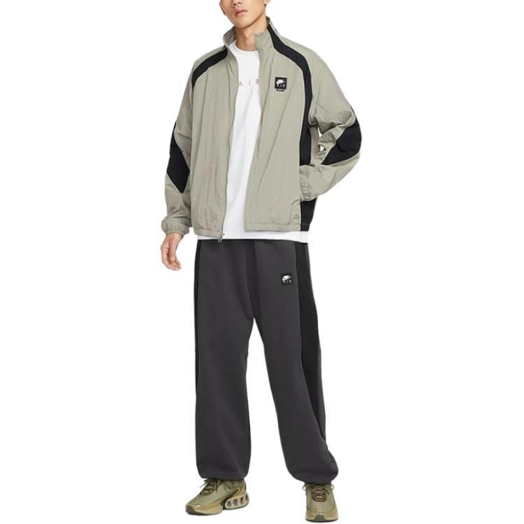 Nike Air Woven Jackets Men's Gray Stand Collar Moderate Other HV0881-320