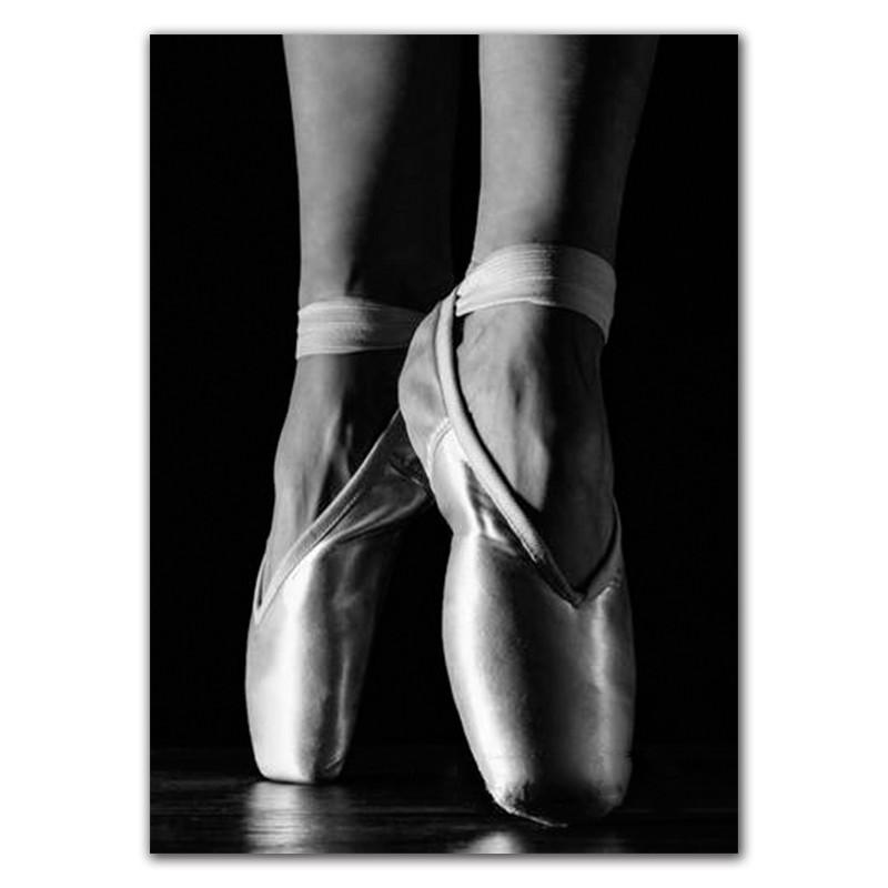 Modern Wall Prints Picture Flower Modular Poster Black White Ballet Girl Canvas Painting Life Quote Art Living Room Decor HD0082