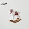 Vintage-inspired Holiday Decorations Retro Christmas Pendant Cute Colored 3D Cartoon Rocking Horse Resin Hanging Ornament Decoration for Tree