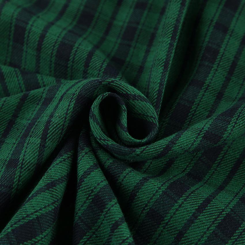 New American Retro Green Plaid Shirt Niche Loose Long Sleeve Shirt Women