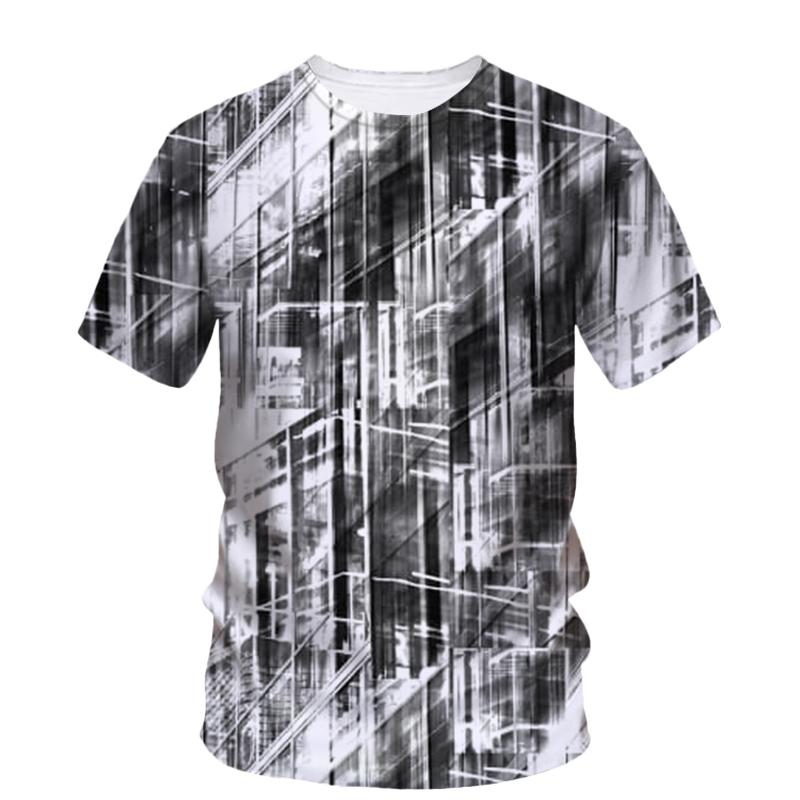 Streetwear Artistic Graffiti T-shirts 3D Printing Round Neck Short Sleeves Summer Comfortable Hip Hop Men's T-shirts