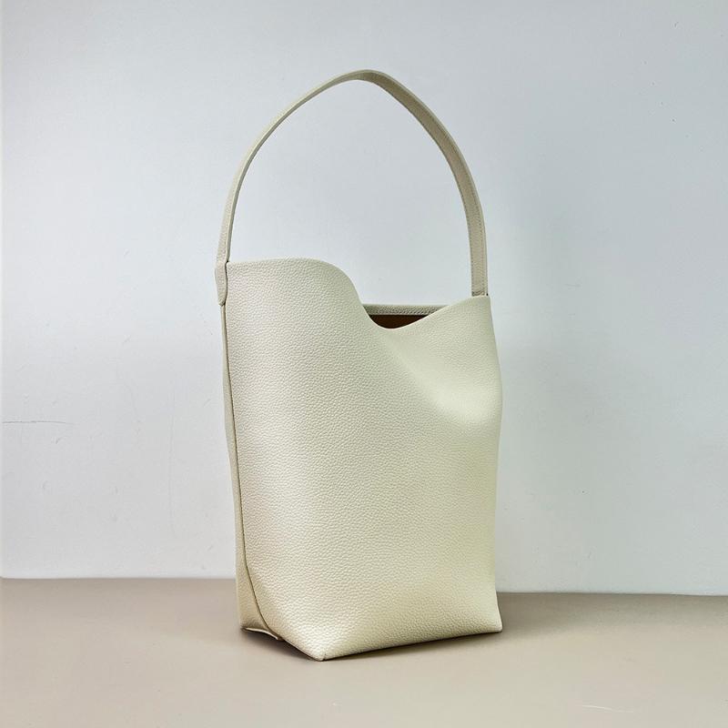 Branded Lychee-patterned 2in1 Shoulder Bag Women's Large Capacity Genuine Leather Bucket Underarm Bag High-end Commuter Tote Bag