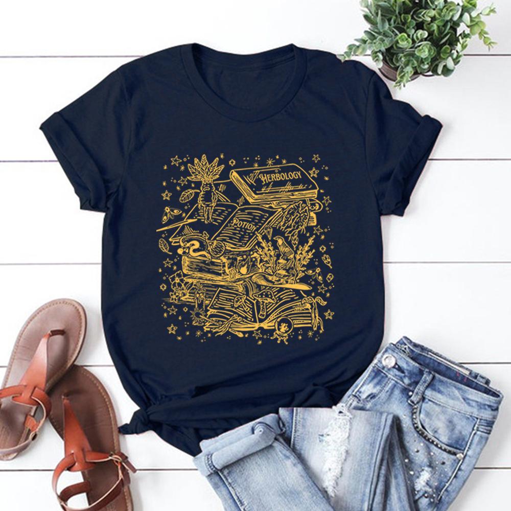 Vintage Herbology Witchcraft Shirt Herbology Plants TShirt Magcal Wizard Botanical Plant Lover Tees Fantasy Book Fandom Merch