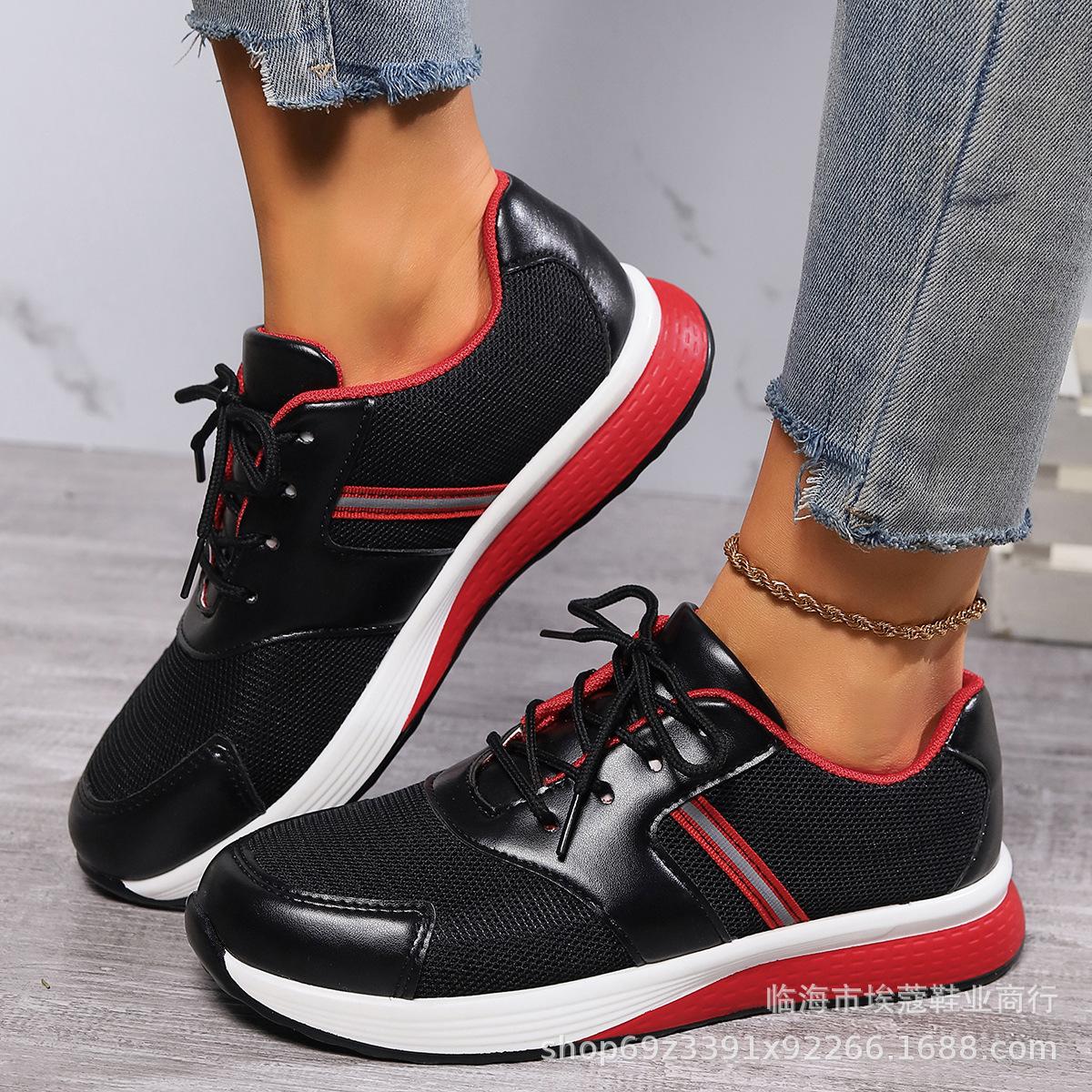 

Fashion 24 Spring/Summer New Colored Large Women s Shoes with Mesh Leather Panel and Fla Bottom Soli Color Casual Single Shoes for Women 43 чёрный