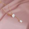 French Elegant Rose Necklace Super Fairy Spring Gentle Water Drop Pendant White Girl Sweet Clavicle Chain