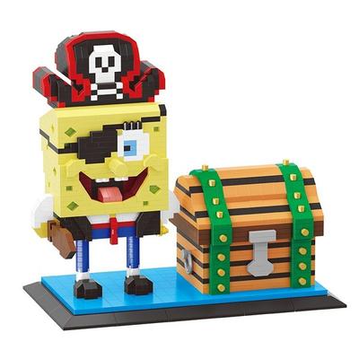 [Nanoblock-Spun] Bloque de Bob Esponja del Cofre del Tesoro hilado pirata BA, juguetes populares coreanos mixtos