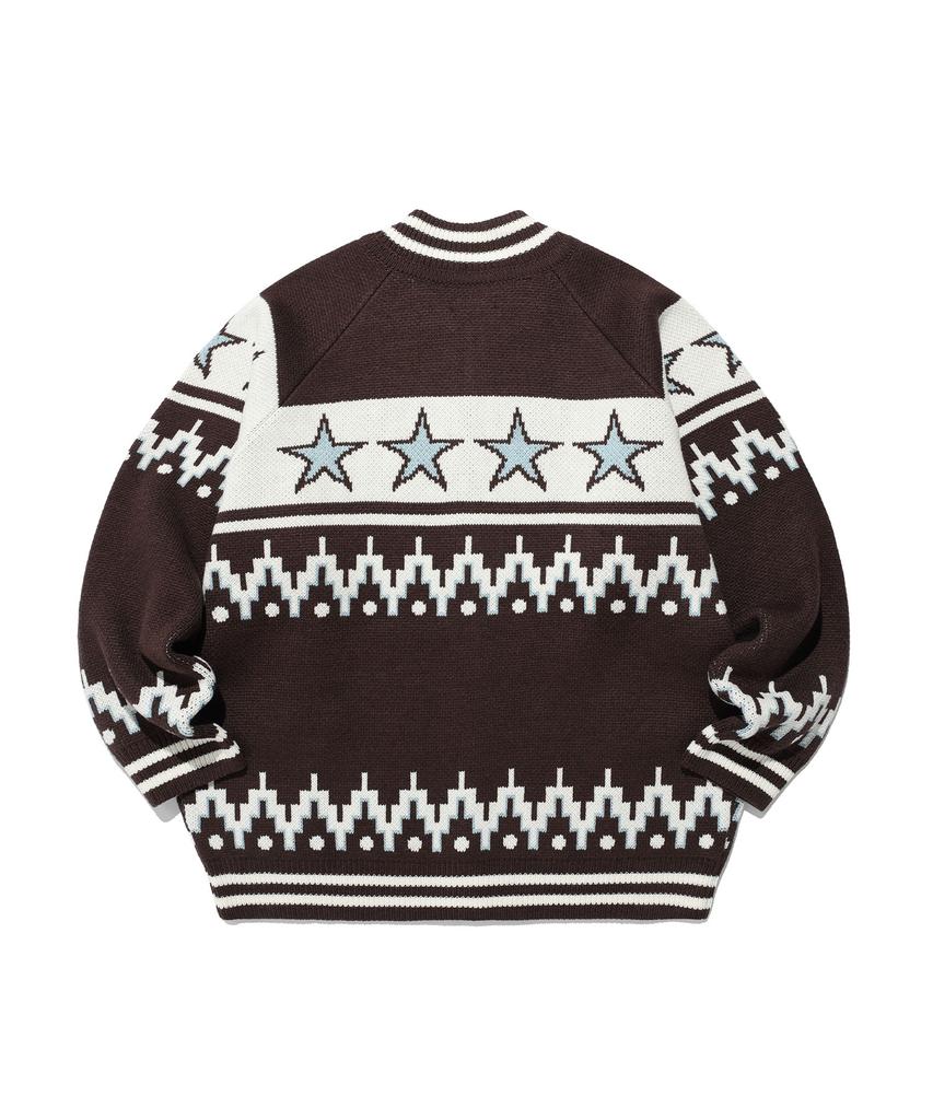 ISTKUNST Star Cowichan Knit Cardigan_Brown(Ik2Ffmk680A)