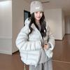 Women's light down cotton clothes, winter new fashion casual hooded ribs cotton clothes jacket