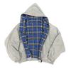 Autumn Jacket Fashion Hooded Zipper Plaid Front and Back Can Wear Hoodie Sweater Men