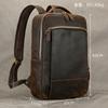Vintage Crazy Horse Leather Casual Backpack Men'S Leather Backpack 15 Inch First Layer Cowhide Student School Bag Travel Bag