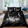 International Chess Duvet Cover Set Queen Size Chess Lovers Bedding Set for Boys Adults Microfiber Black Base Quilt Cover