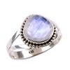 Natural Rainbow Moonstone Gemstone 925 Solid Sterling Silver Ring Size 10 v9b51