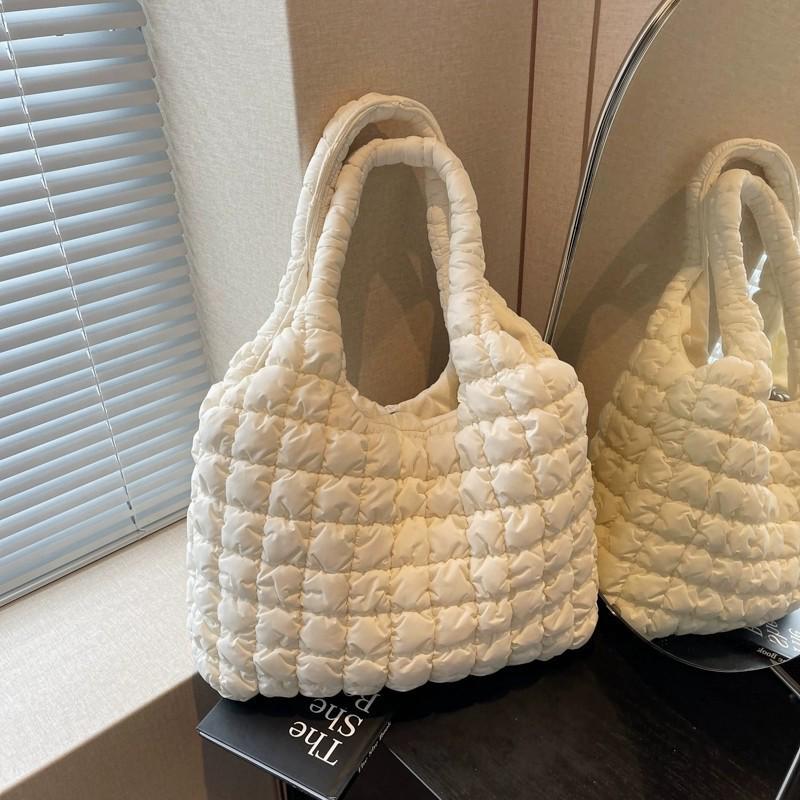 

Women s Autumn/Winter 2025 Korean-Style Large Capacity Down Cotton Tote Bag слонова кістка