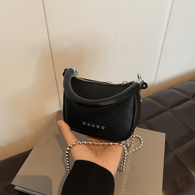 

Маленькая свежая сумка женская сумка прилив цепочка на плечо сумка-мессенджер дизайн сумка-седло чёрный