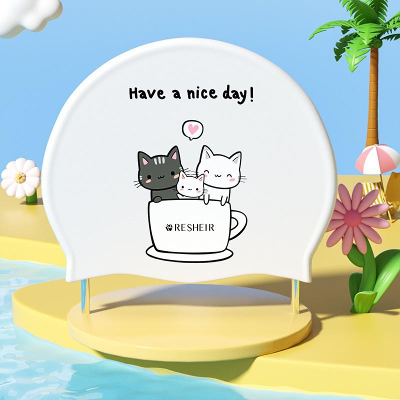 

Детская силиконовая водонепроницаемая шапочка для плавания с защитой ушей для мальчиков и девочек, милый мультяшный дизайн, удобная, не сдавливает голову