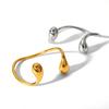 Stainless Steel Asymmetrical Open Bangle, Trendy Titanium Steel Bracelet, Versatile Hand Jewelry