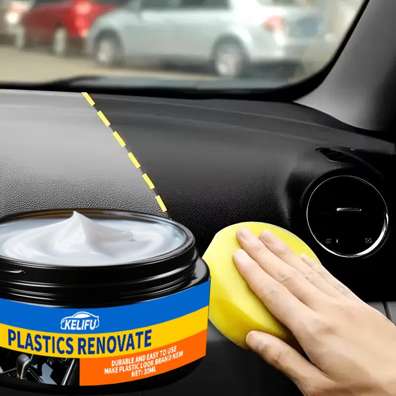 Car Plastic Restorer - Interior & Exterior Plastic Polishing Wax, Scratch Repair, Anti-Aging Renovation Cream, Suitable for Tire