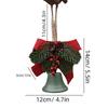 Creative Christmas Bell Pendant Retro Exquisite Xmas Tree Pendant with String Artificial Pine Metal Bow Bells Entrance Porch