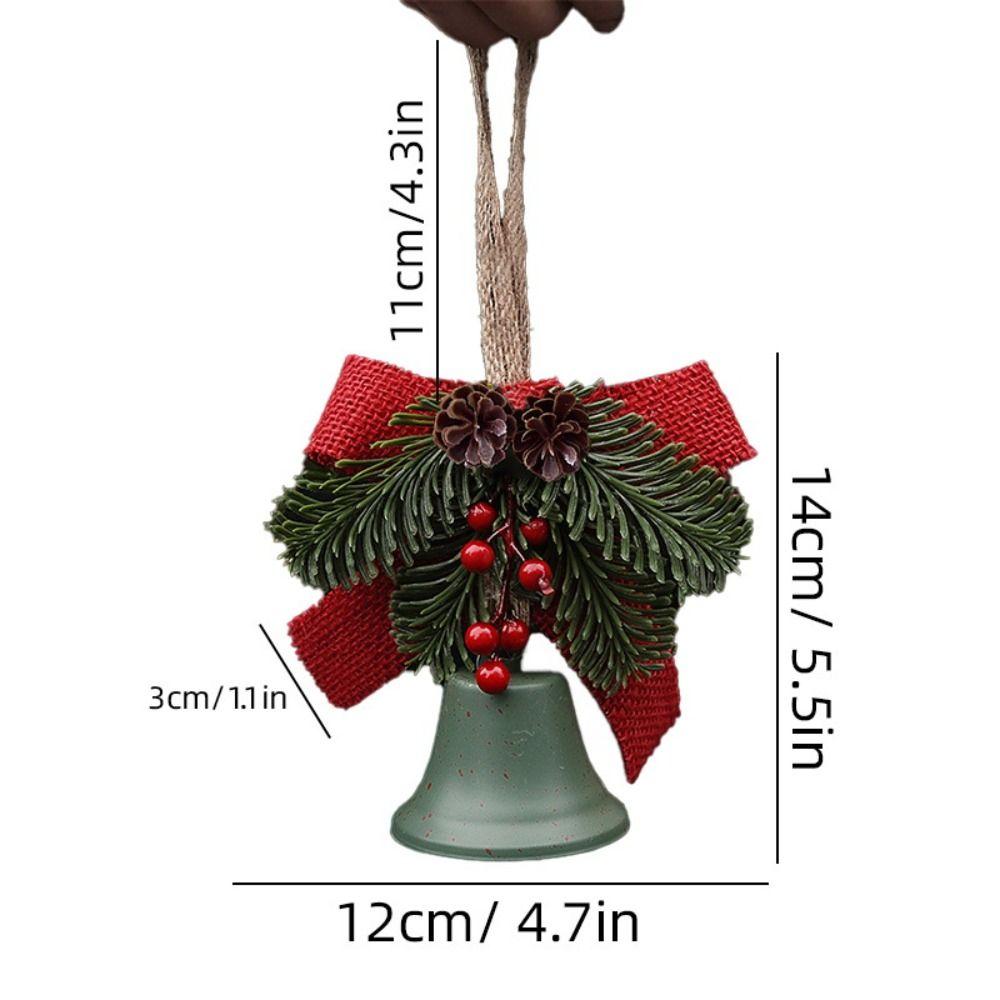 Exquisite Christmas Bell Pendant Retro Metal Bow Bells Holiday Party Decorations