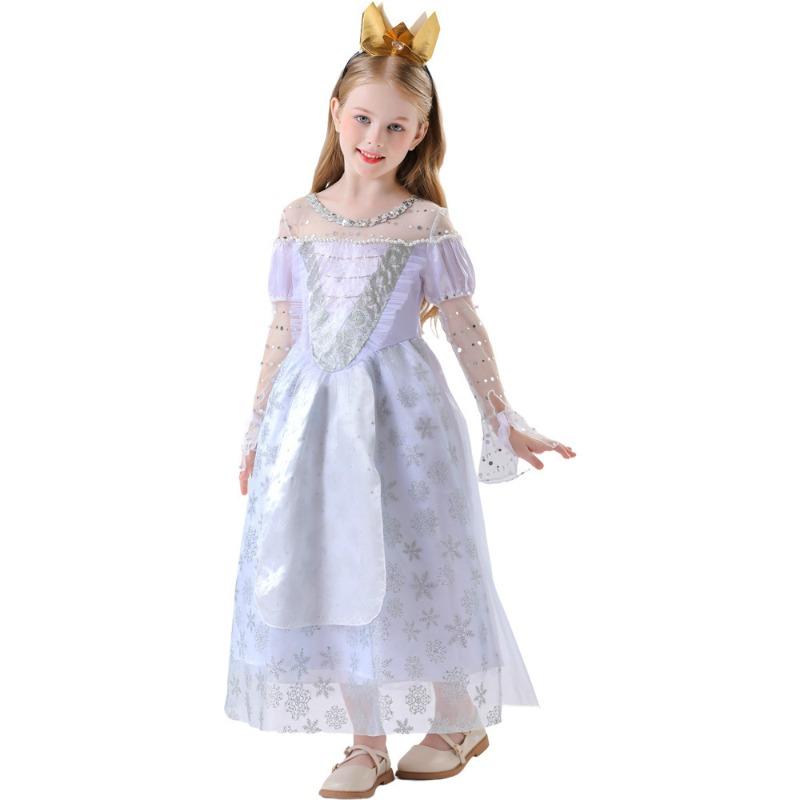 Children's Day Alice In Wonderland White Queen Princess Dress Stage Performance Costume